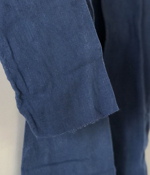 French vintage indigo linen smock
