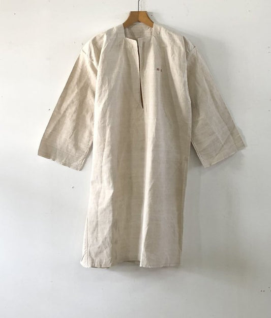 French vintage linen smock