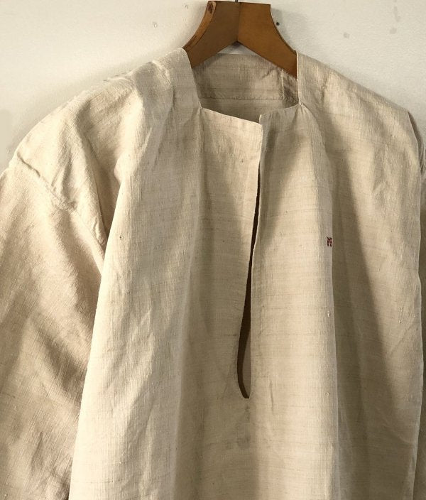 French vintage linen smock