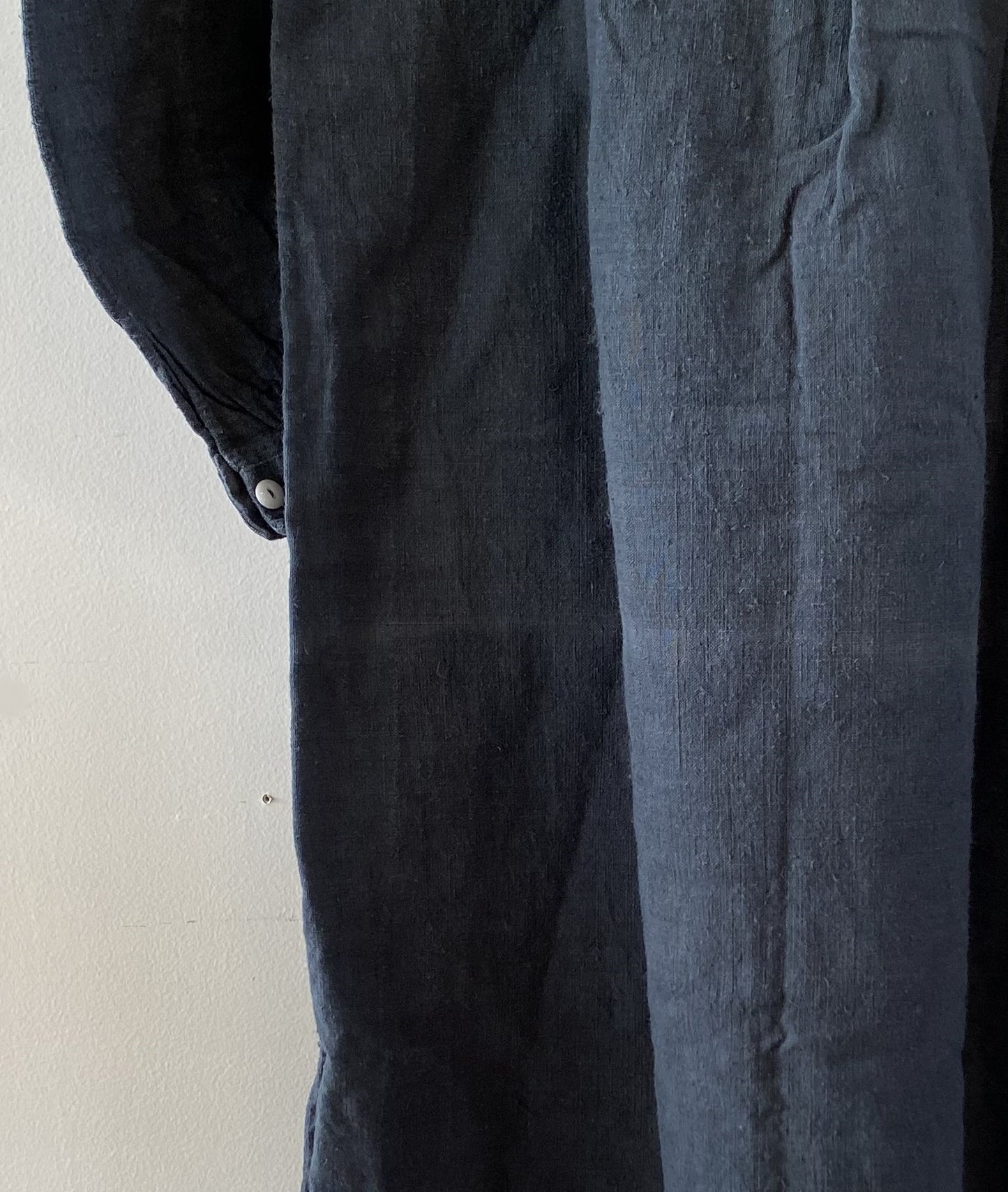 France vintage indigo linen smock