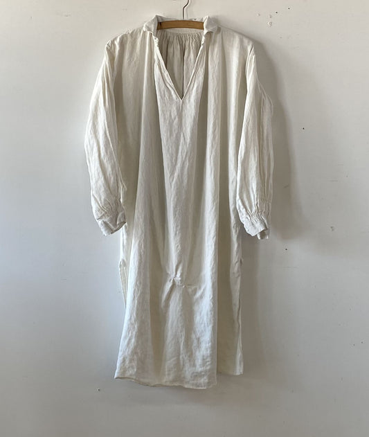French vintage linen smock