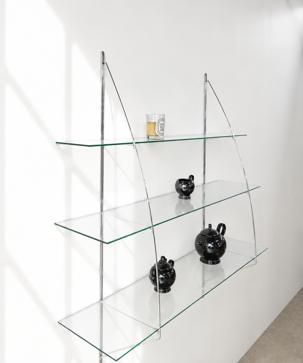 Vintage IKEA Glass Chrome Rack by Tord Björklund