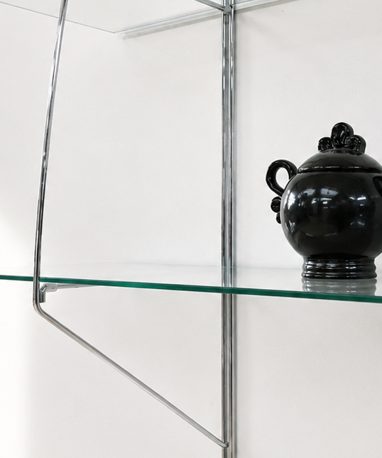Vintage IKEA Glass Chrome Rack by Tord Björklund