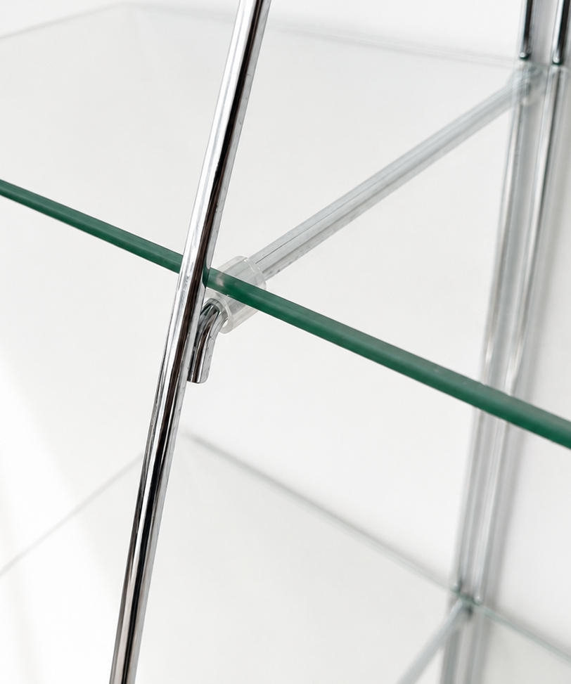 Vintage IKEA Glass Chrome Rack by Tord Björklund
