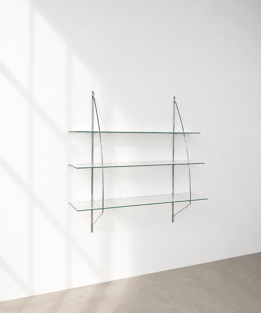 Vintage IKEA Glass Chrome Rack by Tord Björklund