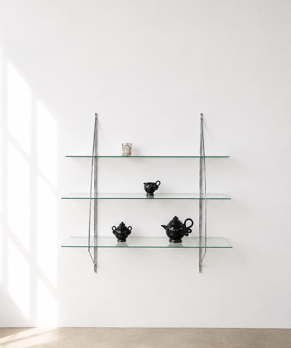 Vintage IKEA Glass Chrome Rack by Tord Björklund