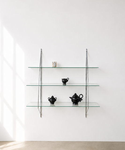 Vintage IKEA Glass Chrome Rack by Tord Björklund