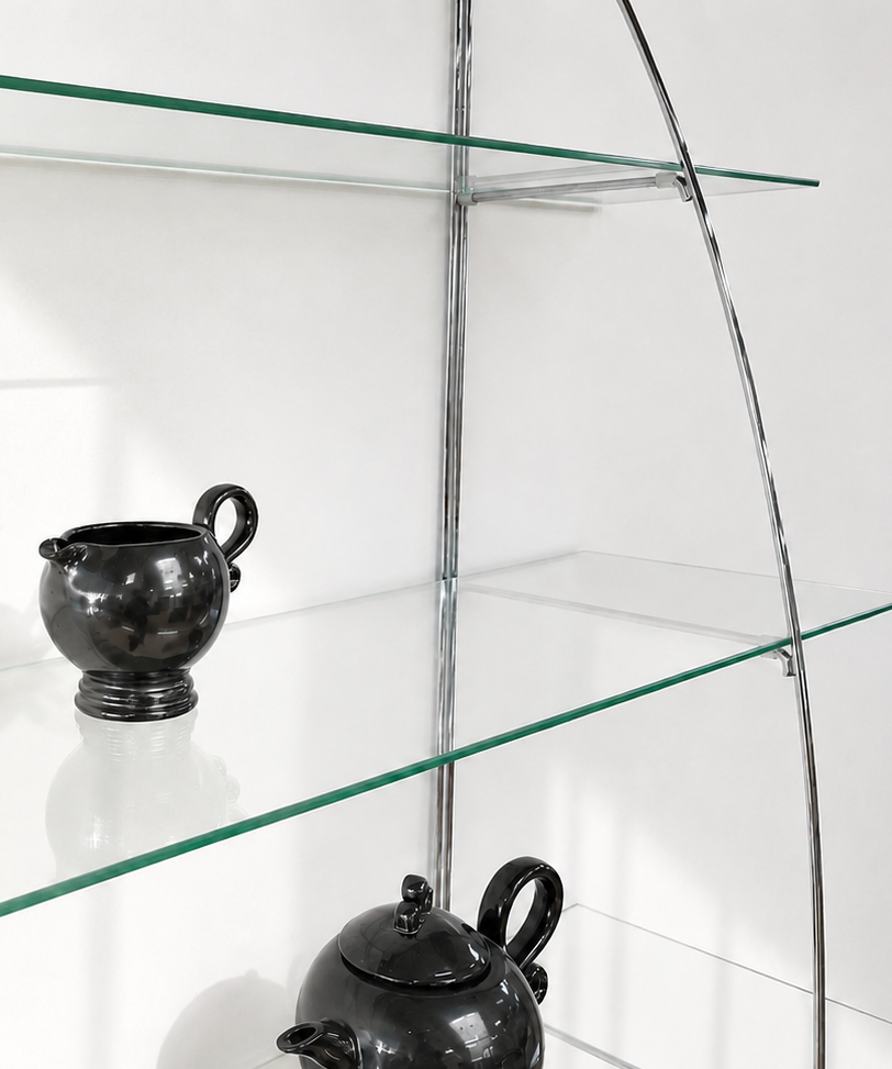 Vintage IKEA Glass Chrome Rack by Tord Björklund