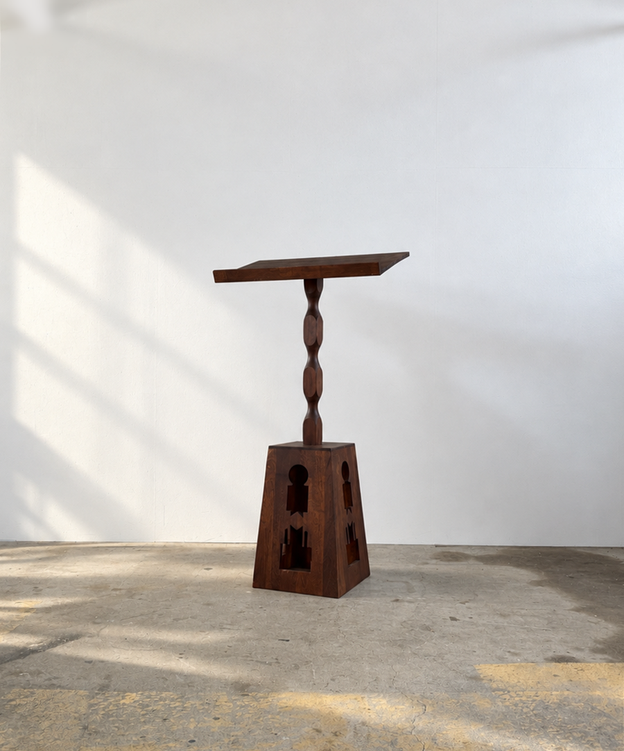 Vintage Sculptural Wooden Pedestal