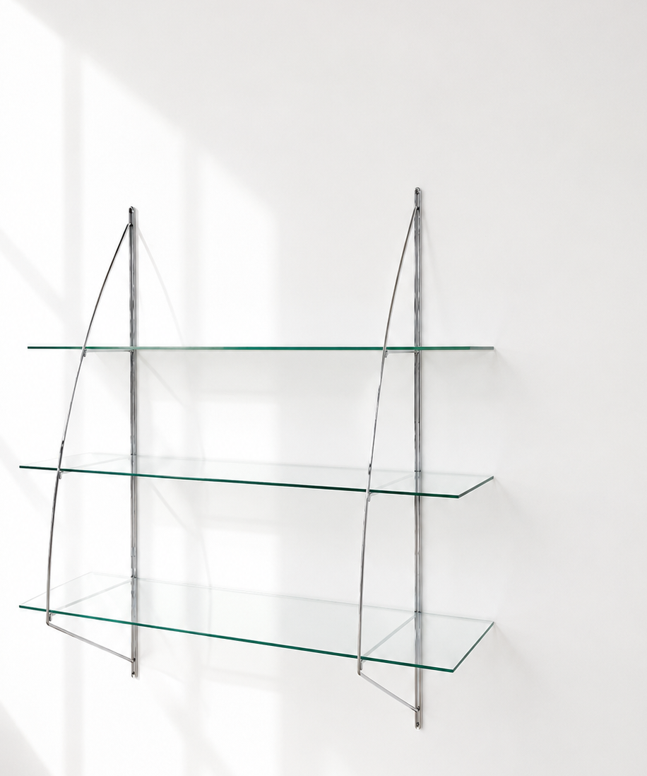 Vintage IKEA Glass Chrome Rack by Tord Björklund