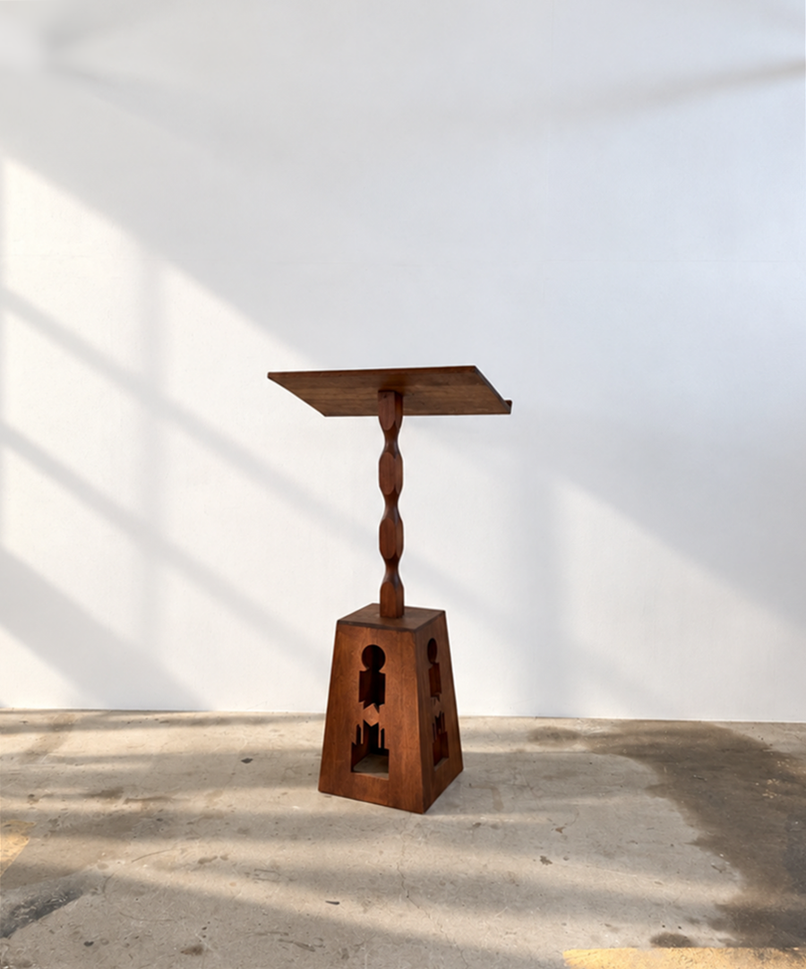 Vintage Sculptural Wooden Pedestal