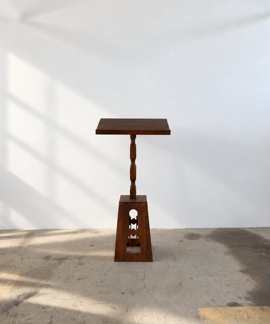 Vintage Sculptural Wooden Pedestal