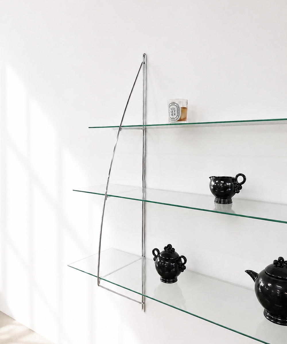Vintage IKEA Glass Chrome Rack by Tord Björklund