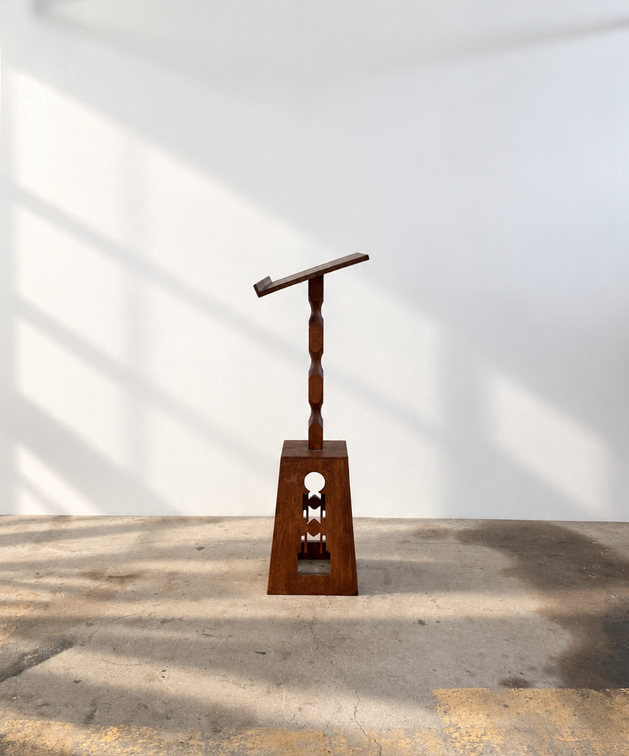 Vintage Sculptural Wooden Pedestal