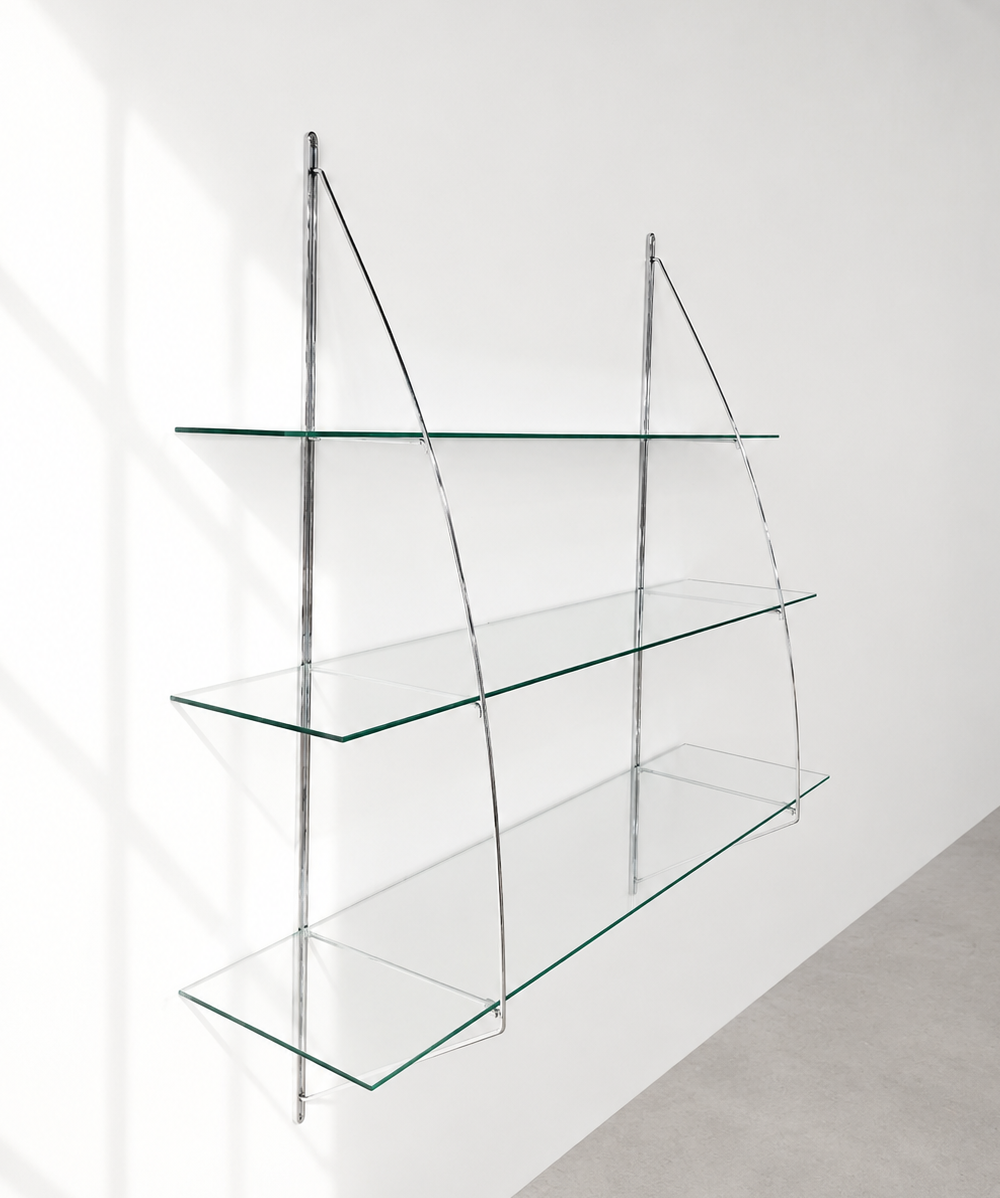 Vintage IKEA Glass Chrome Rack by Tord Björklund
