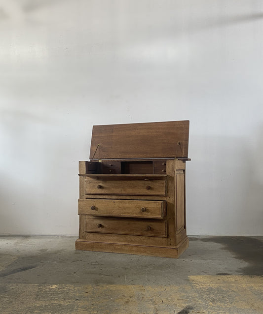Antique Oak Writing Chest