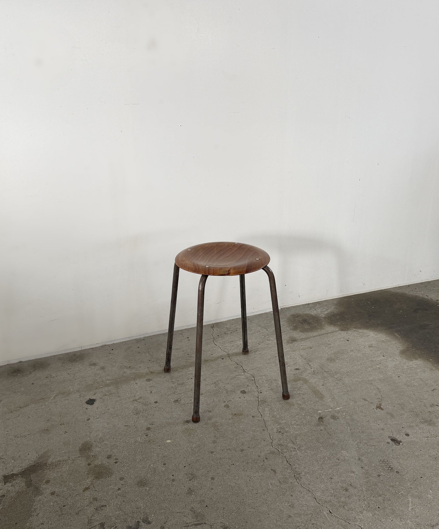 Vintage Wood Top Stool