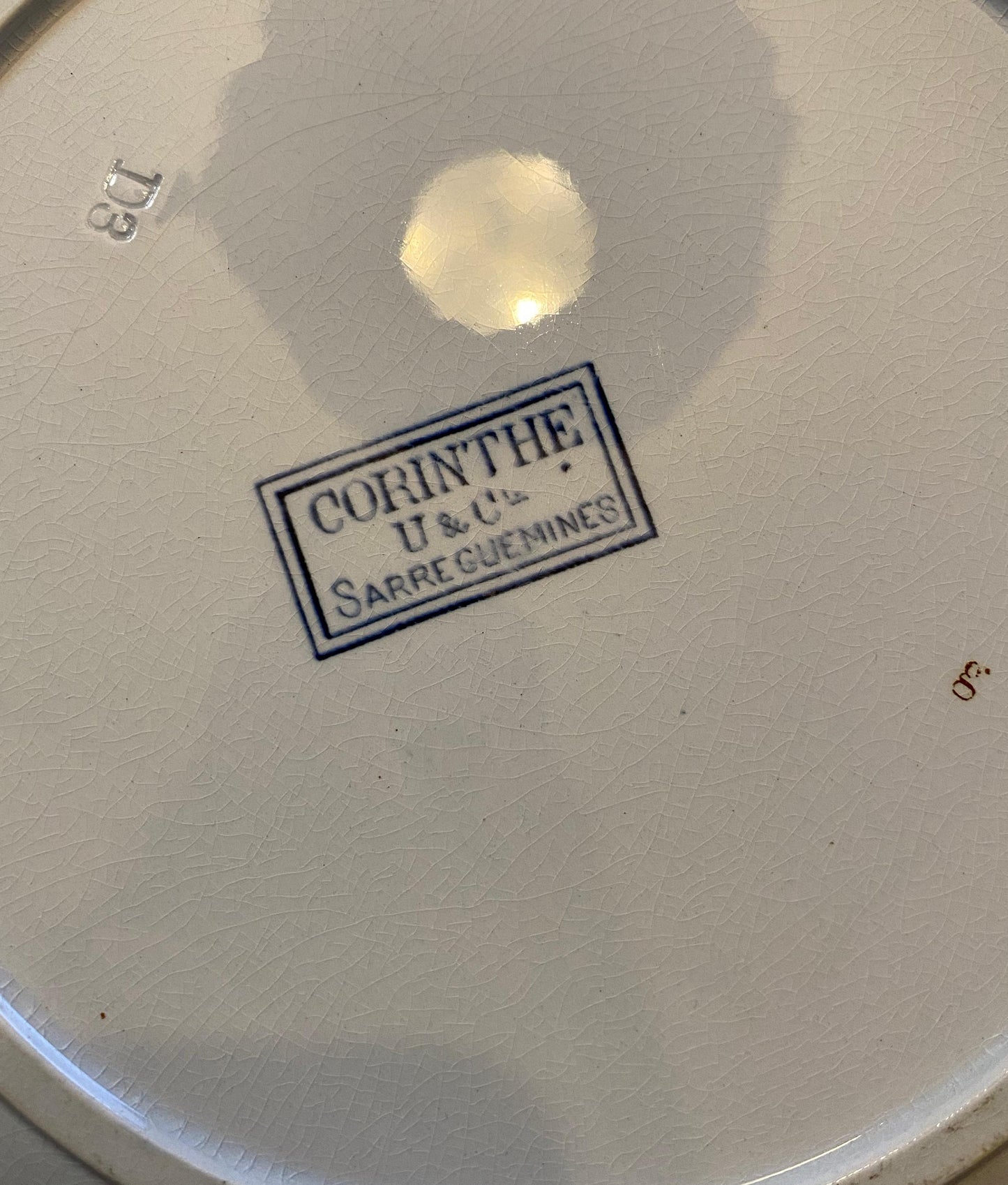 Sarreguemines"CORIN'THE  U&C"Dinner Plate B