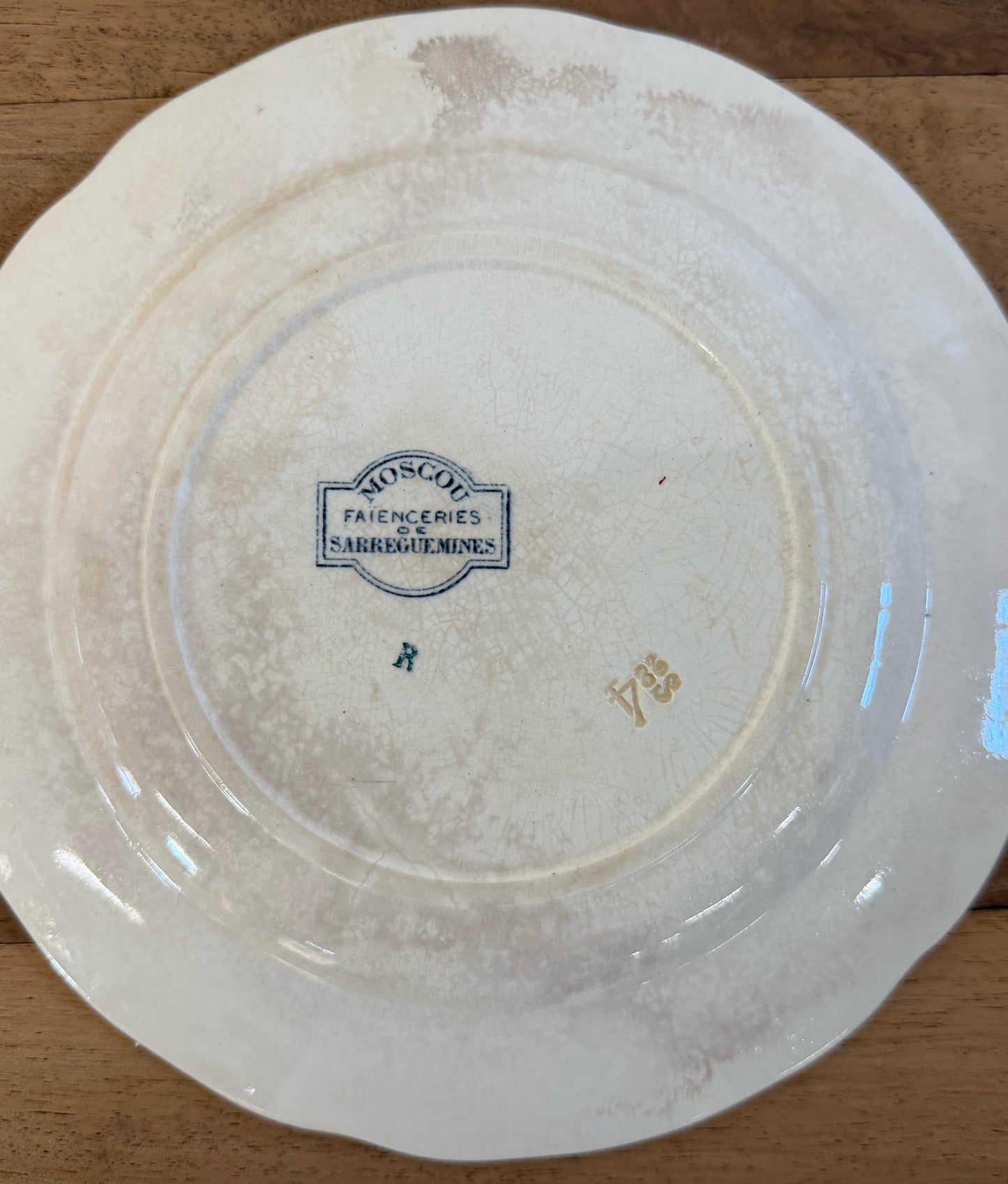 Sarreguemines"Moscou"Desert Plate