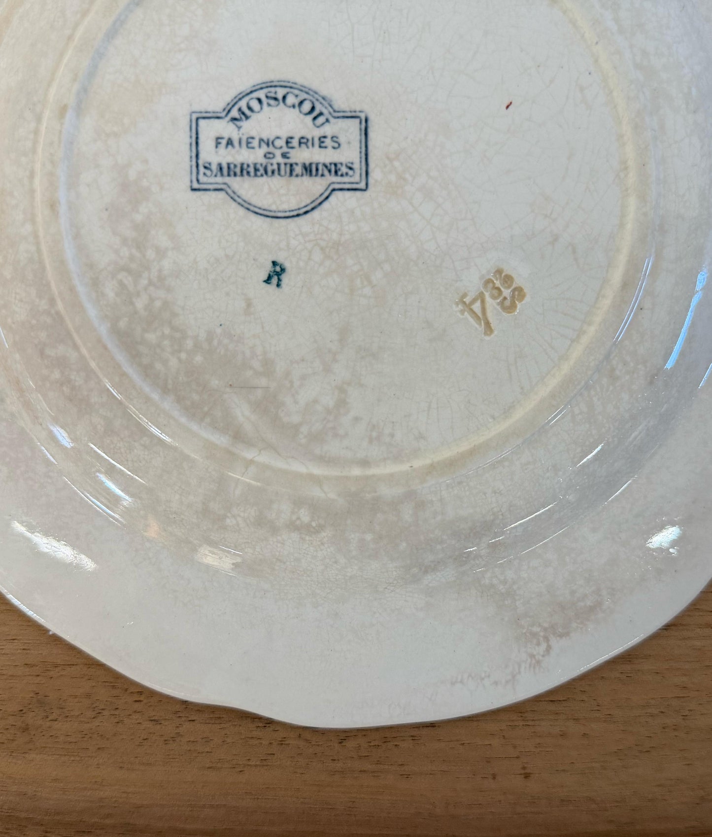 Sarreguemines"Moscou"Desert Plate