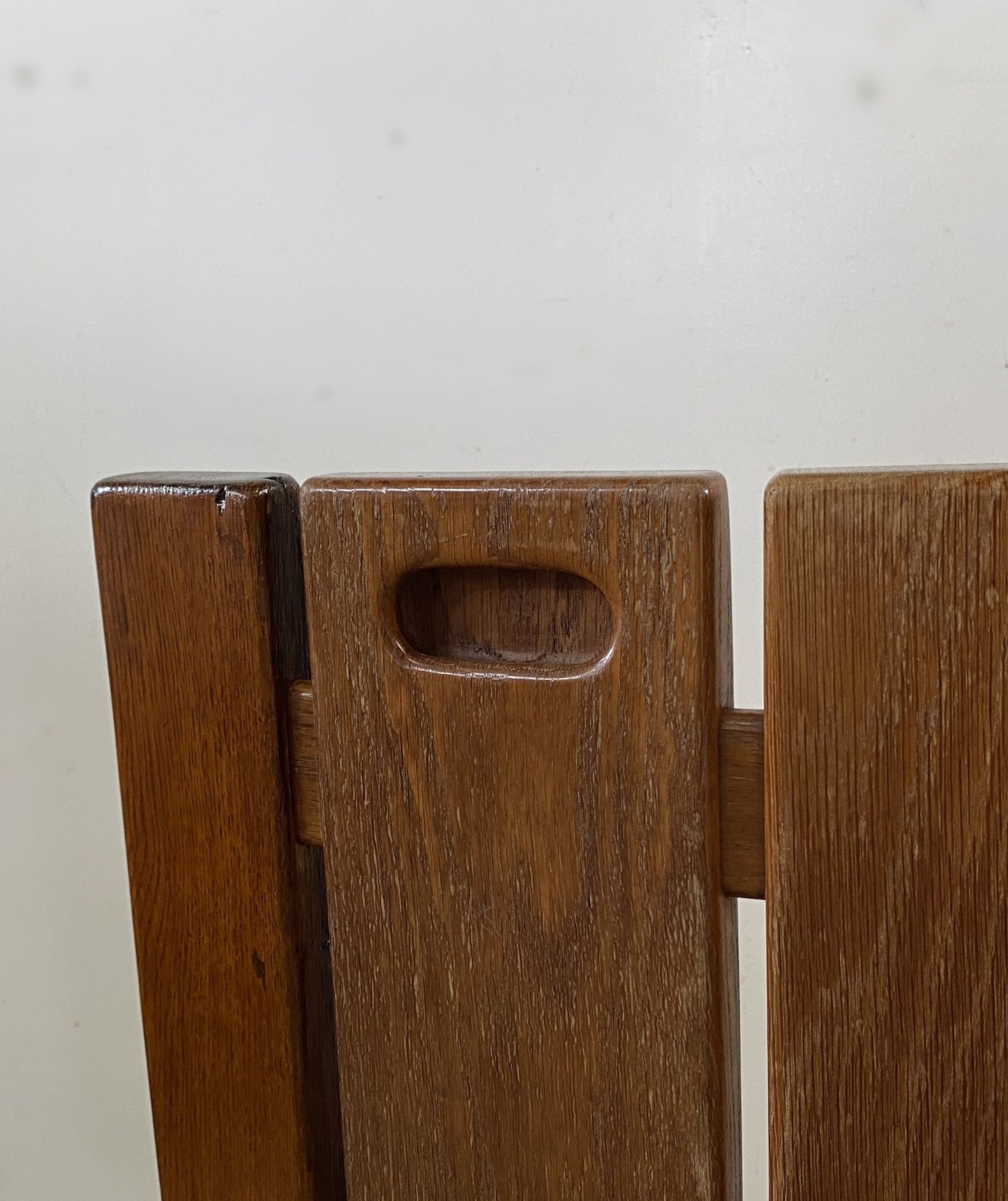 Sculptural Oak Tripod Chairs by ”Ebénisterie Seltz”