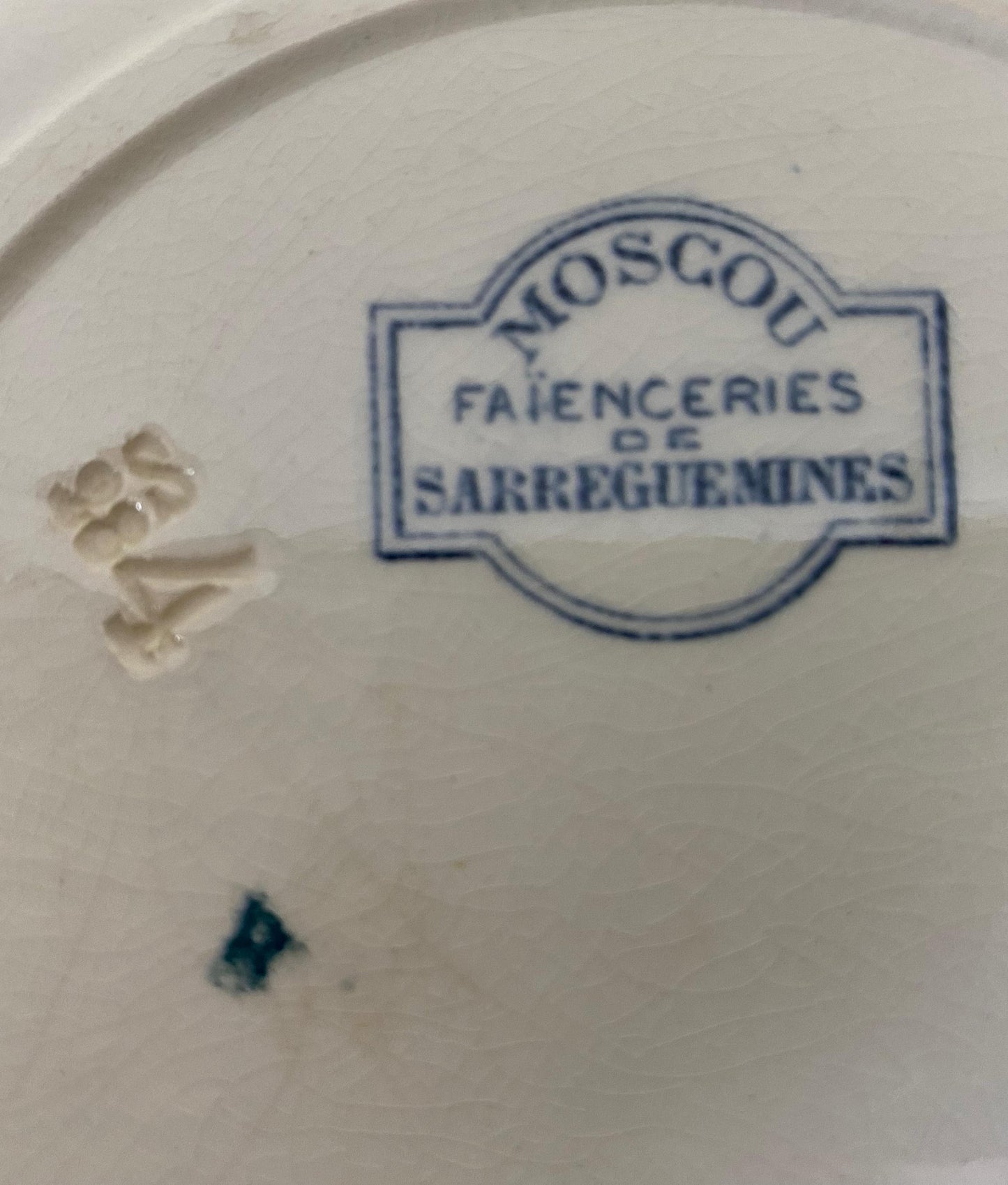 Sarreguemines"Moscou"Desert Plate