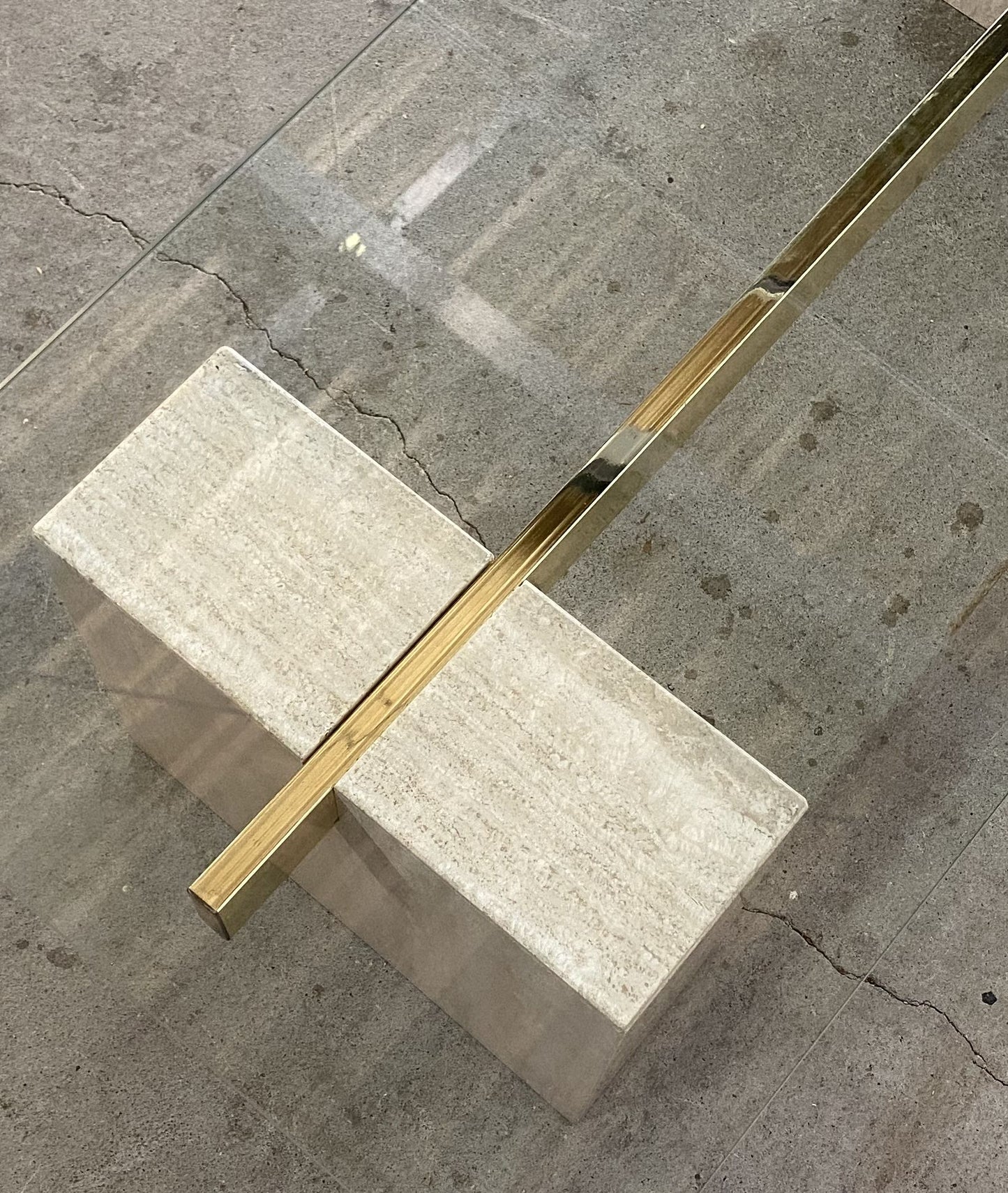 Italian Travertine Coffee Table by Artedi