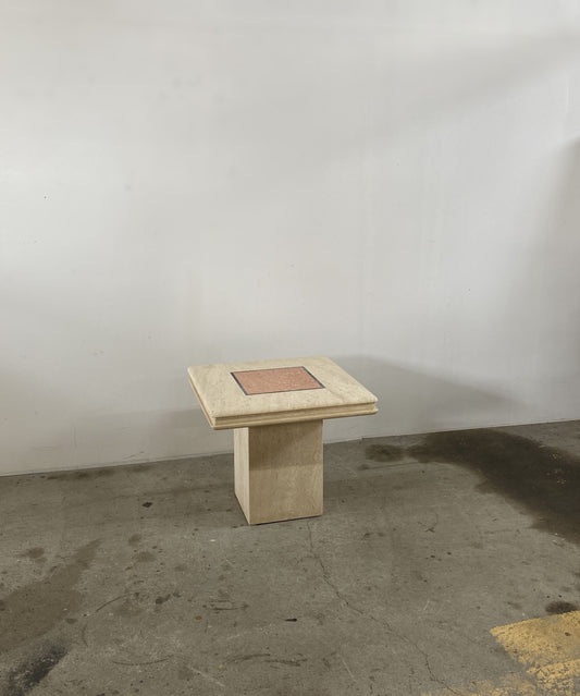 Italian Travertine Side Table