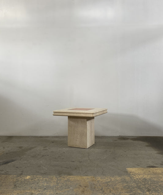 Italian Travertine Side Table