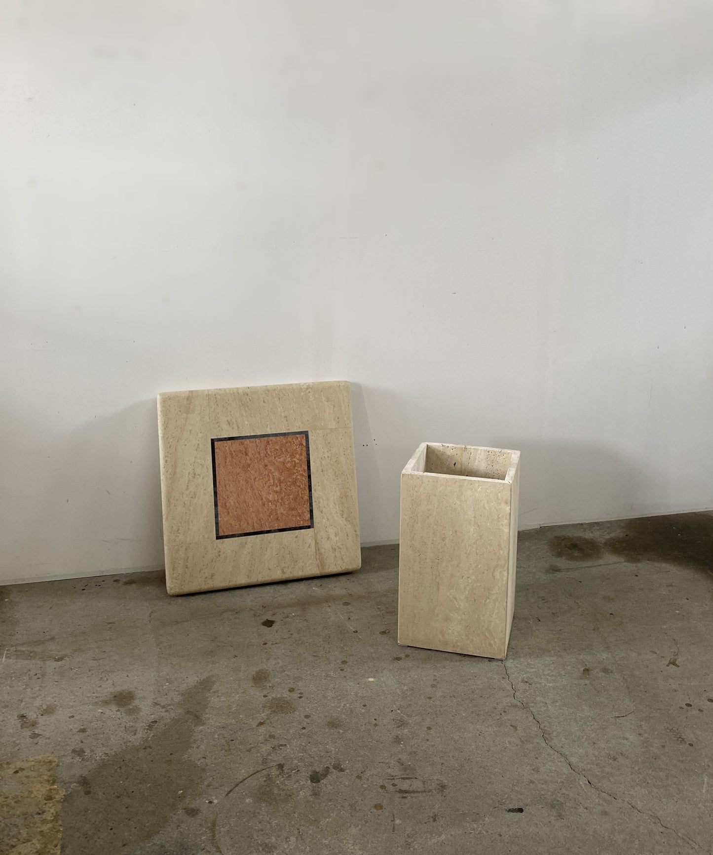 Italian Travertine Side Table