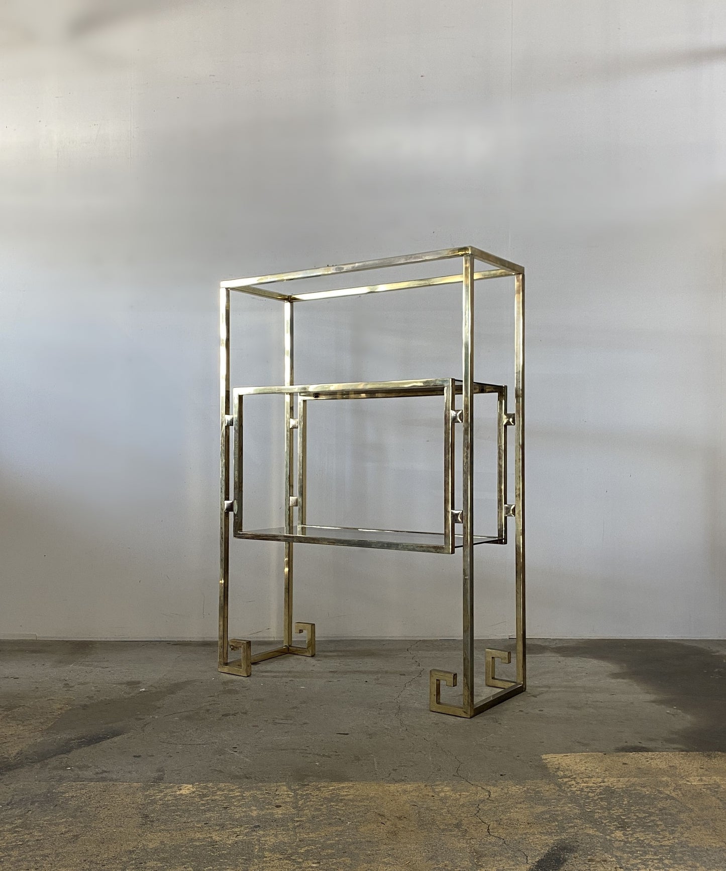 Vintage Geometric Chrome Wall Unit