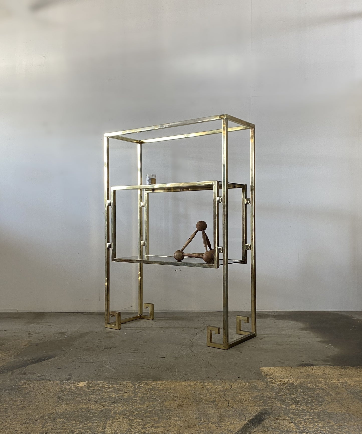 Vintage Geometric Chrome Wall Unit