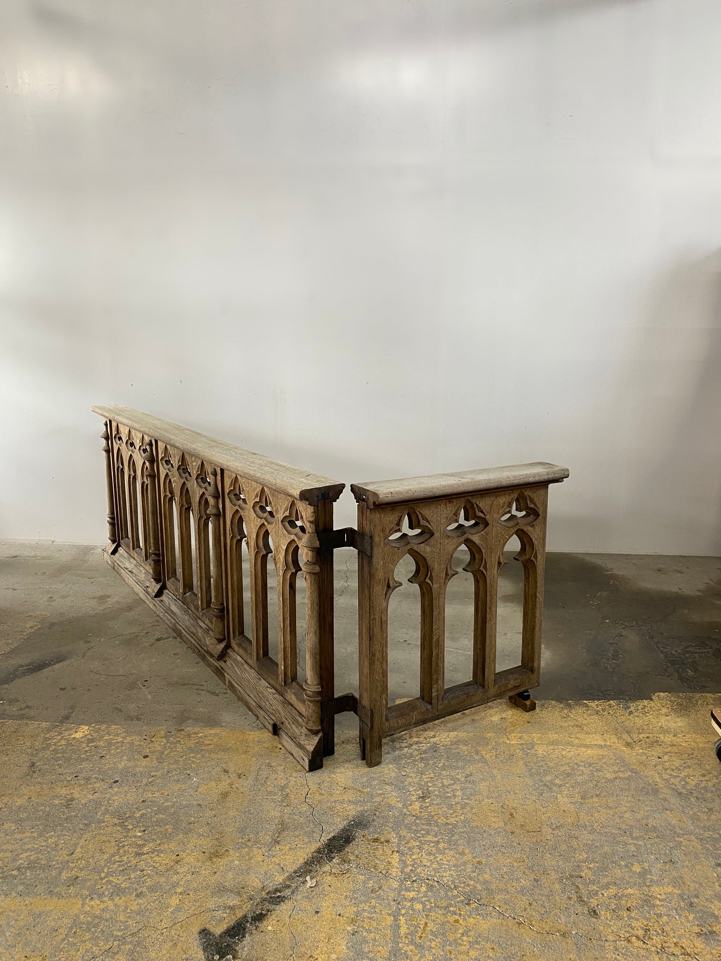 19c Gothic Oak Balustrade