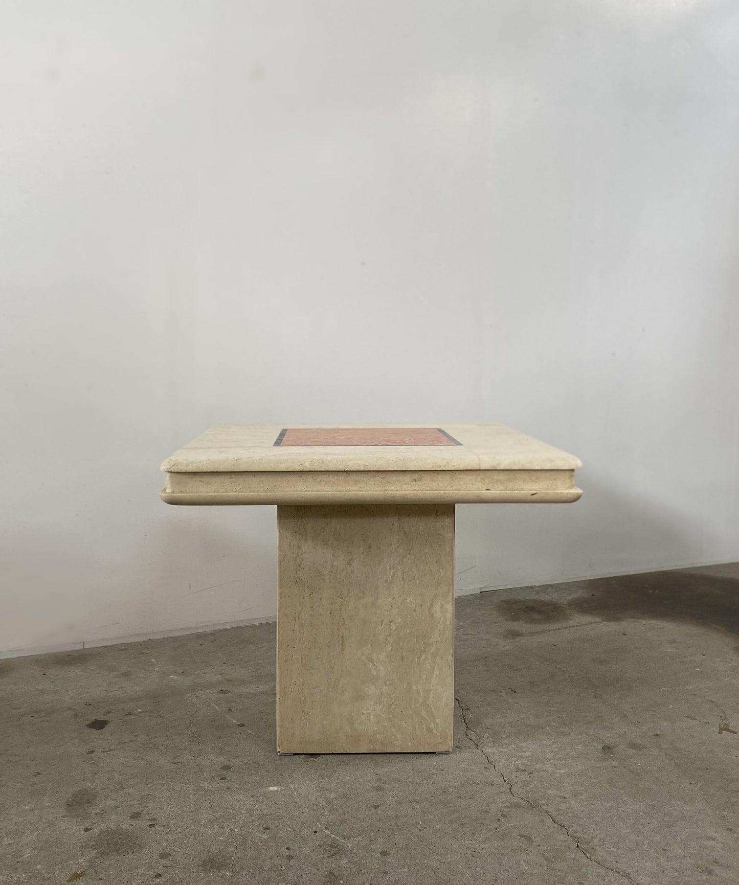 Italian Travertine Side Table