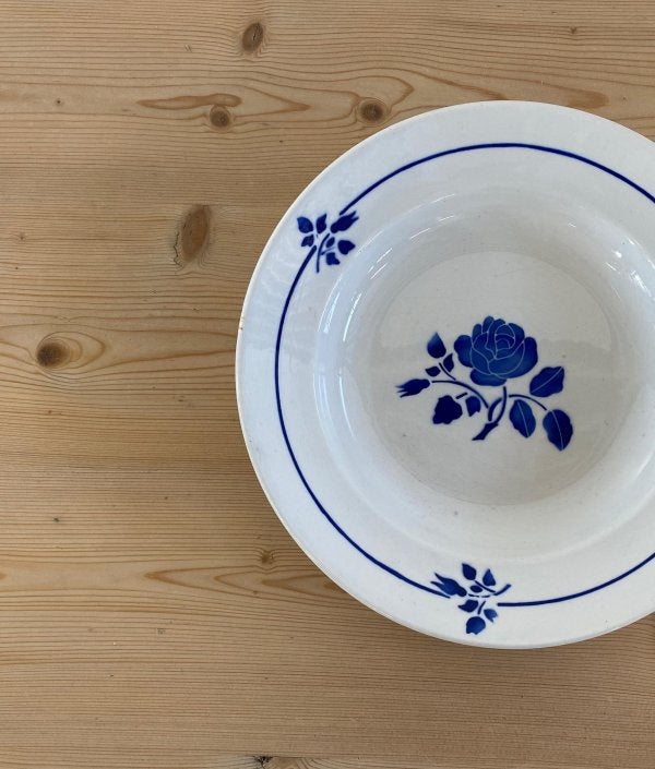 France antique "ENERGIC"  Rose Soup Plate
