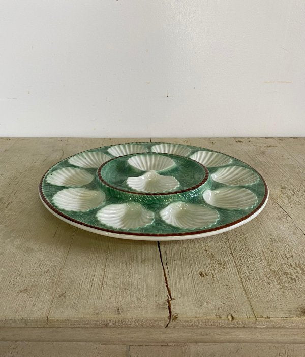 Barbotine"Longchamp"Oyster Plate